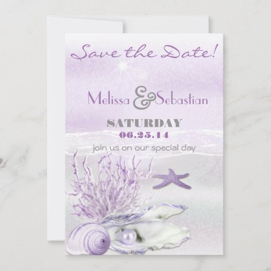 Save The Date Dream Shore Beach Orchid WeddingEnregistrer la dat (Devant)