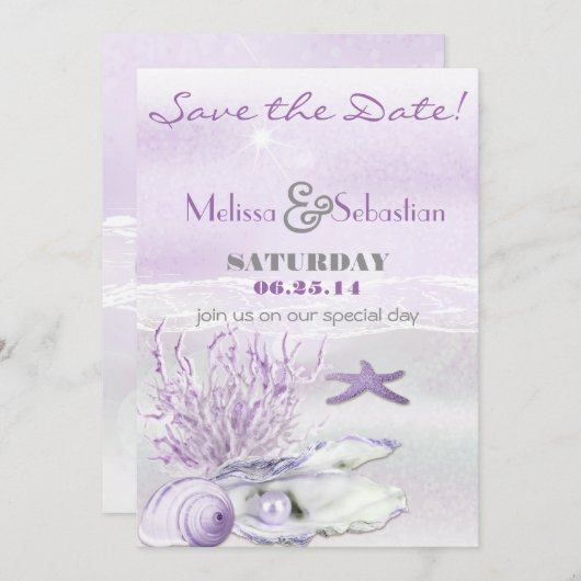 Save The Date Dream Shore Beach Orchid WeddingEnregistrer la dat (Devant / Derrière)
