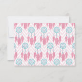 Save The Date Dreamcatcher Bohème Turquoise Pink perlé Chevron (Dos)
