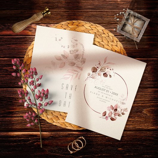 Save The Date Dreamy Foliage Mariage Bourgogne ID817