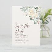 Save The Date Dreamy White Floral Enregistrer La Date (Debout devant)