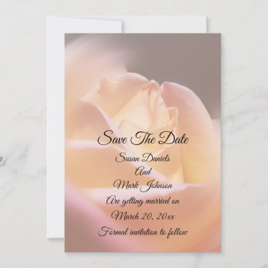 Save The Date Dreamy Yellow Rose Mariage (Devant)