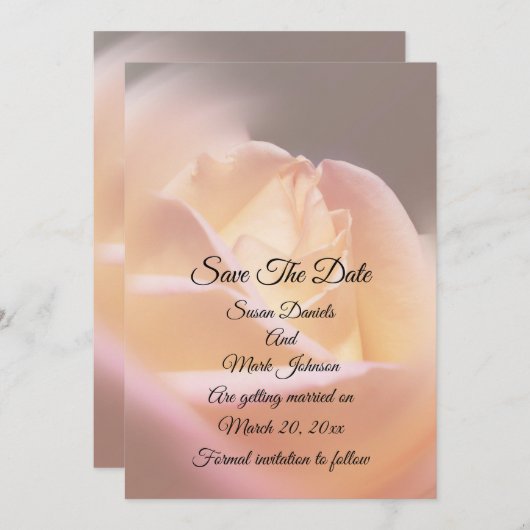 Save The Date Dreamy Yellow Rose Mariage (Devant / Derrière)