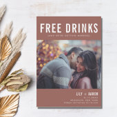 Save The Date Drôle boissons gratuites Photo Mariage rouille Dat