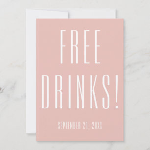 Save The Date Drôle Boissons Libres Mariage Rose Or Enregistrer