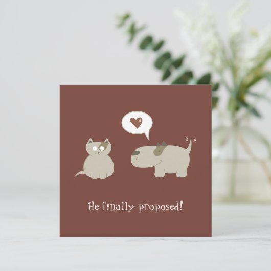 Save The Date Drôle Chat et Chien Enregistrer l'invitation Date (Debout devant)