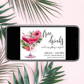 Save The Date Drôle Cocktail rose Mariage photo moderne tendance