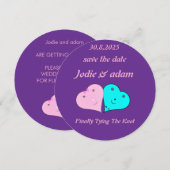 Save The Date drôle coeur de m & mrs (Devant / Derrière)