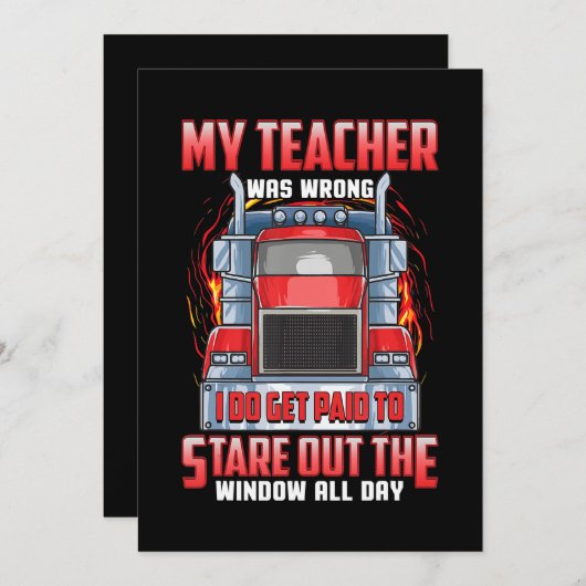 Save The Date Drôle Conducteurs De Camions Art Cadeau Pour Camio (Devant / Derrière)