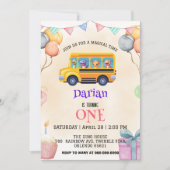 Save The Date Drôle dinosaure Retour à l'école Gâteau de bus Ann (Devant)