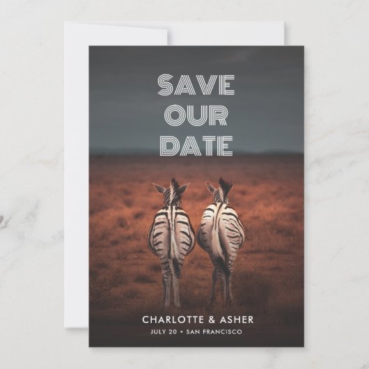 Save The Date Drôle Enregistrer La Date Animal Couple Thème (Devant)