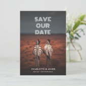 Save The Date Drôle Enregistrer La Date Animal Couple Thème (Debout devant)