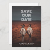 Save The Date Drôle Enregistrer La Date Animal Couple Thème (Devant / Derrière)
