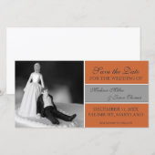 Save The Date Drôle Enregistrer la date Annonces {Orange} (Devant / Derrière)