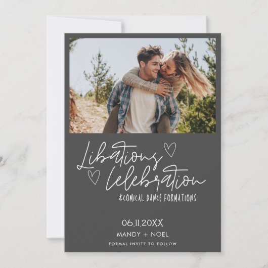 Save The Date Drôle Libations Célébration Mariage photo (Devant)