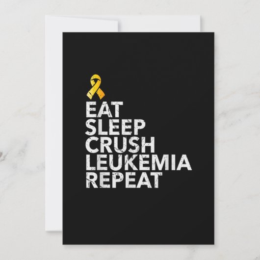 Save The Date Drôle Manger Leucémie De Sommeil Répéter Ribbon Or (Devant)