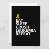 Save The Date Drôle Manger Leucémie De Sommeil Répéter Ribbon Or (Devant / Derrière)