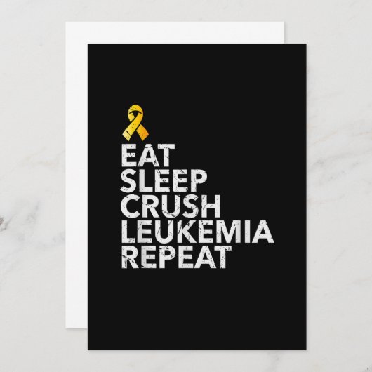 Save The Date Drôle Manger Leucémie De Sommeil Répéter Ribbon Or (Devant / Derrière)