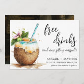Save The Date Drôle Tropical Cocktail Cocktail Photo Mariage (Devant / Derrière)