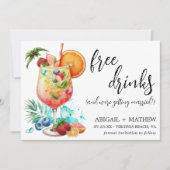 Save The Date Drôle Tropical Drink Cocktail Tendance Mariage pho (Devant)