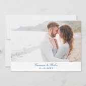 Save The Date Duck NC Map Élégant Mariage bleu marine (Dos)