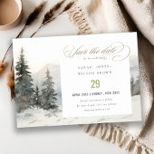 Save The Date Dusky Winter Snow Mountain Mariage paysage