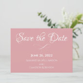 Save The Date Dusté Rose rose simple Élégant Mariage romantique (Debout devant)