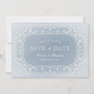 Save The Date Dusty bleu romantique mariage vintage enregistrer