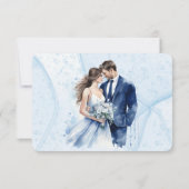Save The Date Dusty Blue Alcohol Ink Bride & Groom (Dos)