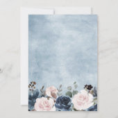 Save The Date Dusty Blue Blush rose rose Mariage botanique végét (Dos)
