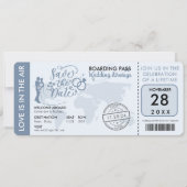 Save The Date Dusty Blue Boarding Pass Destination Mariage (Devant)