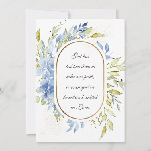 Save The Date Dusty Blue Boho Rose Verdure Or Frame (Dos)