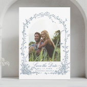 Save The Date Dusty Blue Botanical Arch Garden Wedding Photo