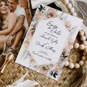 Save The Date Dusty Blue Champagne Mariage Photo Enregistrer la