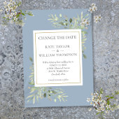 Save The Date Dusty Blue Changer la date Aquarelle Vert