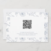Save The Date Dusty Blue Crest Monogram Mariage QR Code (Dos)