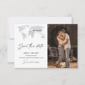Save The Date Dusty Blue Destination Mariage Enregistrer la date (Devant)