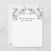 Save The Date Dusty Blue Elegant Blanc Gris Floral Mariage Coeur (Dos)