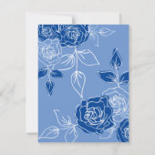 Save The Date Dusty Blue Elegant Blanc Gris Floral Mariage Coeur (Dos)