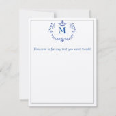 Save The Date Dusty Blue Elegant Blanc Gris Floral Mariage Coeur (Dos)