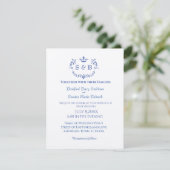 Save The Date Dusty Blue Elegant Blanc Gris Floral Mariage Coeur (Debout devant)