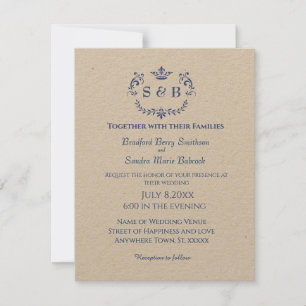 Save The Date Dusty Blue Elegant Blanc Gris Floral Mariage Coeur