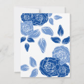 Save The Date Dusty Blue Elegant Blanc Gris Floral Mariage Coeur (Dos)