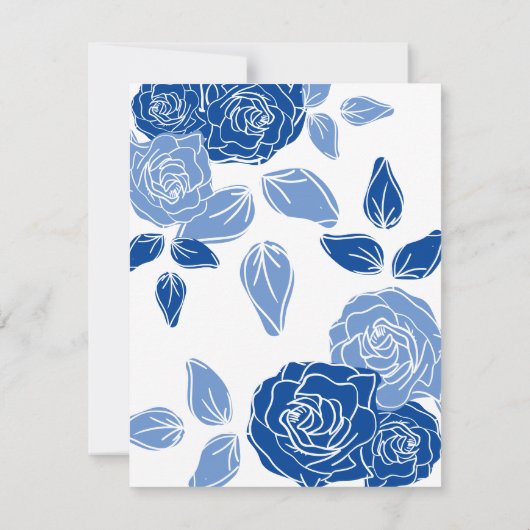 Save The Date Dusty Blue Elegant Blanc Gris Floral Mariage Coeur (Dos)