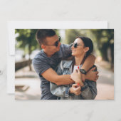 Save The Date Dusty Blue Elegant Greenery Floral Photo Mariage (Dos)