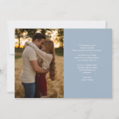 Save The Date Dusty Blue Elegant Heart Script Mariage photo (Dos)