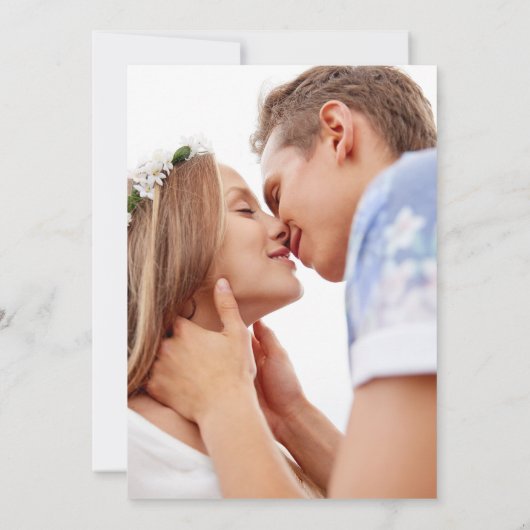 Save The Date Dusty Blue Elegant Photo Wedding Enregistrer La Da (Dos)