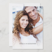 Save The Date Dusty Blue Fleurs sauvages Élégant deux Mariage ph (Dos)