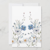 Save The Date Dusty Blue Floral Mariage de la végétation de prin (Dos)