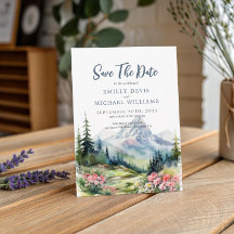 Dusty Blue Floral Spring Mountains Mariage